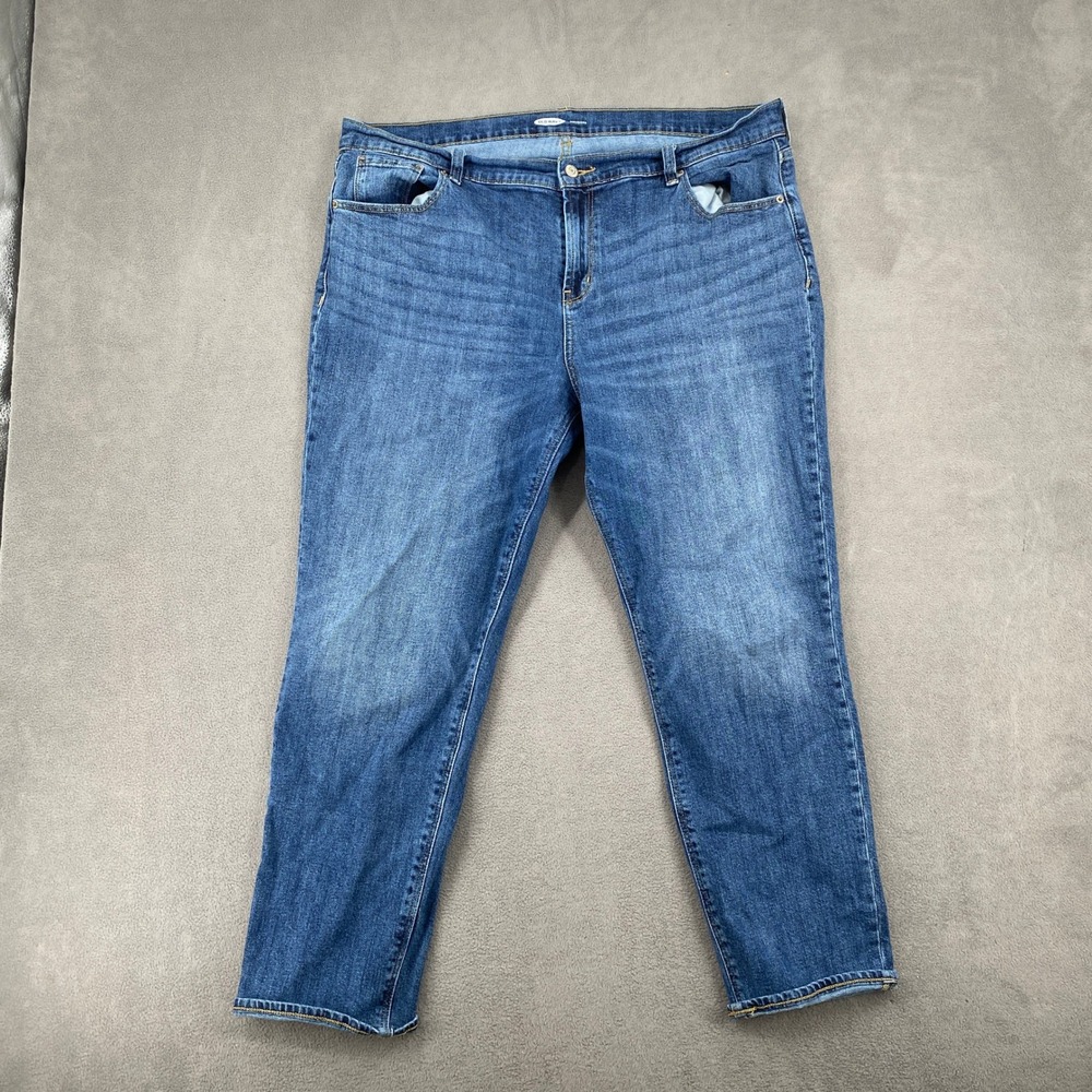 Old Navy Boyfriend Jeans Womens 16 Medium Wash Denim Mid Rise Relaxed 8040